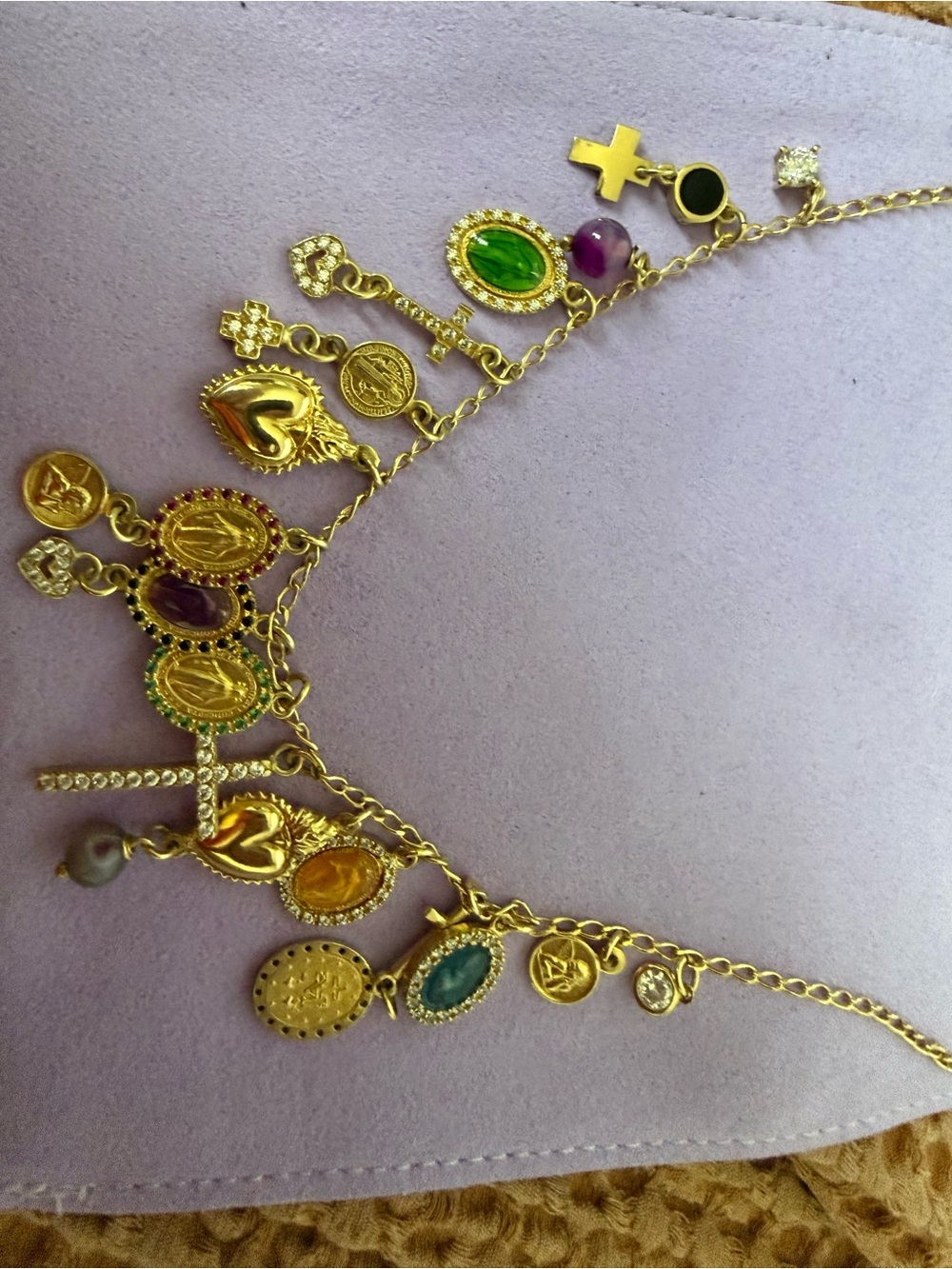 necklace crosses, virgin, angels, hearts